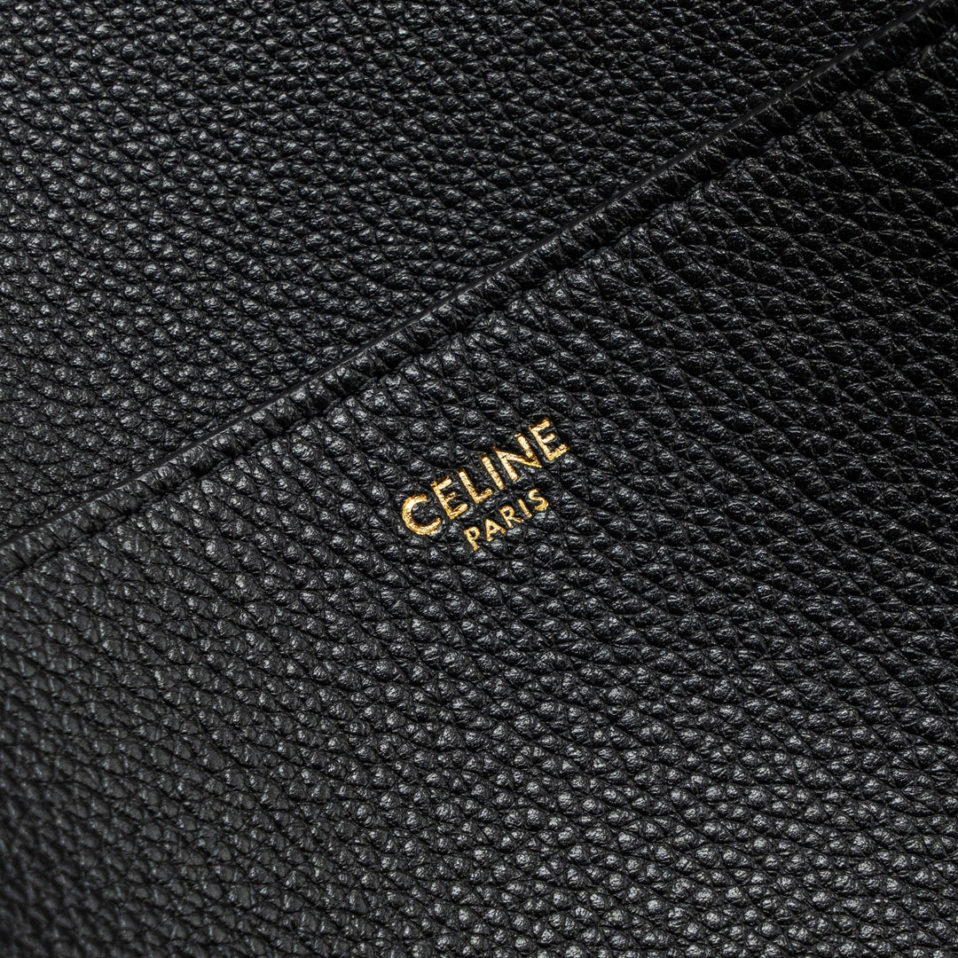 Celine Sangle Bucket Bag Grained Calfskin Black