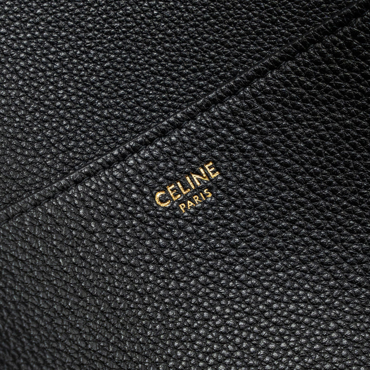 Celine Sangle Bucket Bag Grained Calfskin Black
