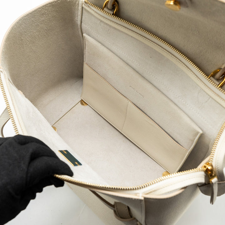 Top Quality Celine Mini Belt Bag Grained Calfskin White