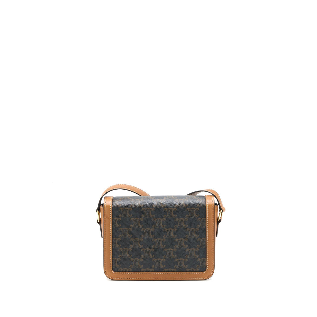 Top Quality Celine Teen Triomphe Bag In Triomphe Canvas / Nature Calfskin