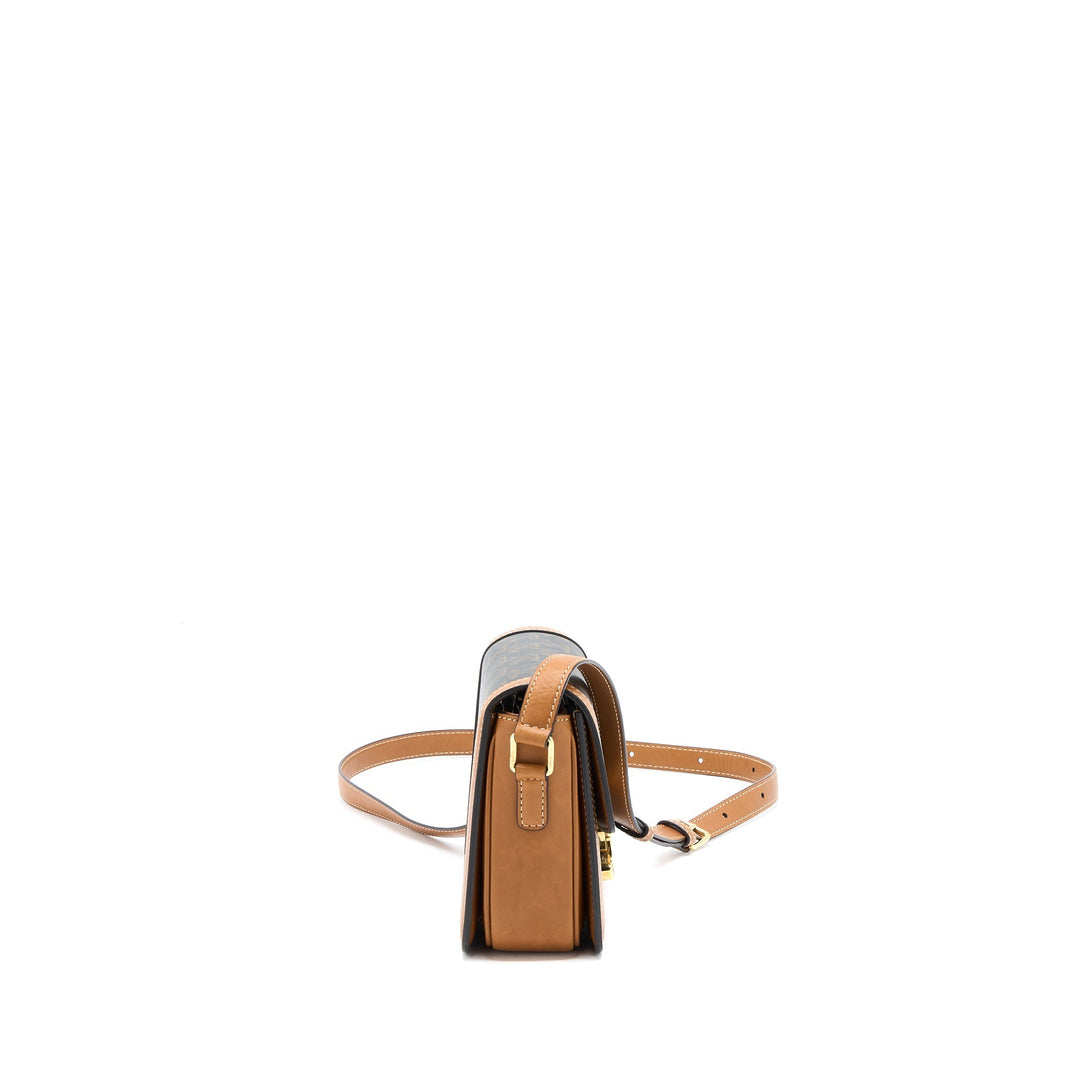Top Quality Celine Teen Triomphe Bag In Triomphe Canvas / Nature Calfskin