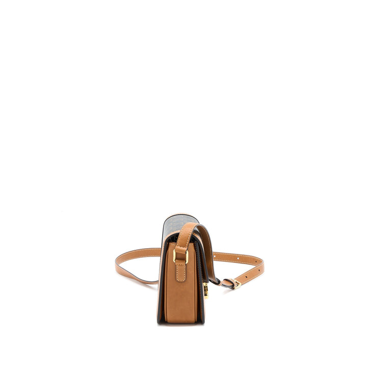 Top Quality Celine Teen Triomphe Bag In Triomphe Canvas / Nature Calfskin