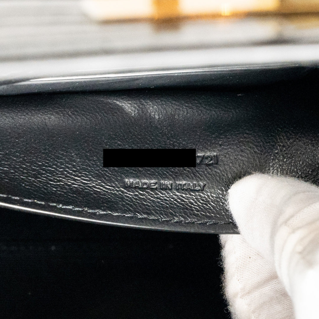 Saint Laurent medium Manhattan bag croc embossed calfskin black GHW