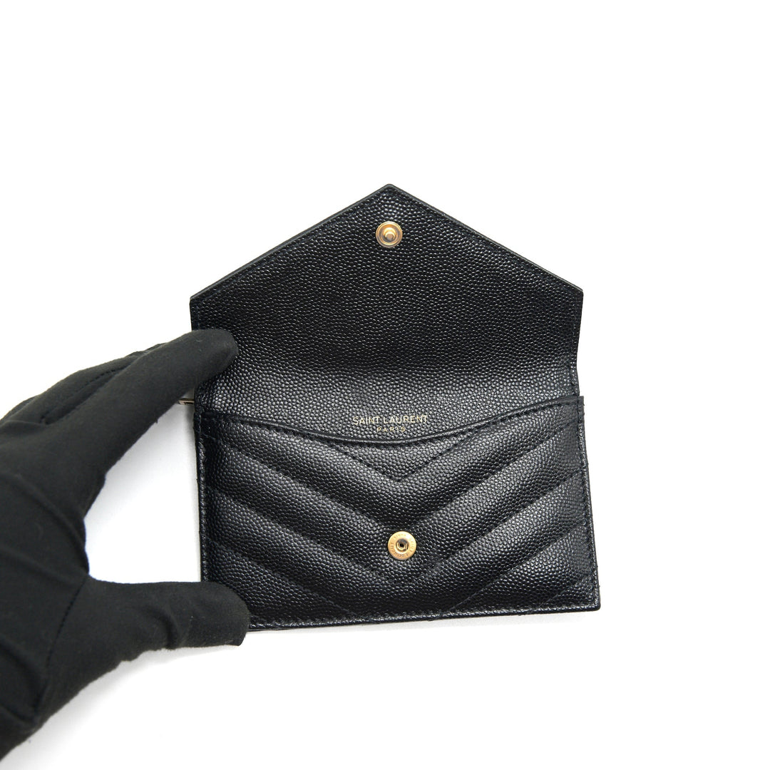 Saint Laurent / YSL Zipped Cardholder in Black