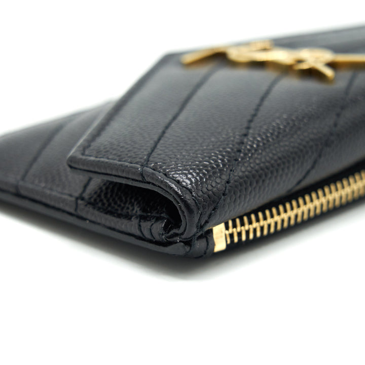 Saint Laurent / YSL Zipped Cardholder in Black