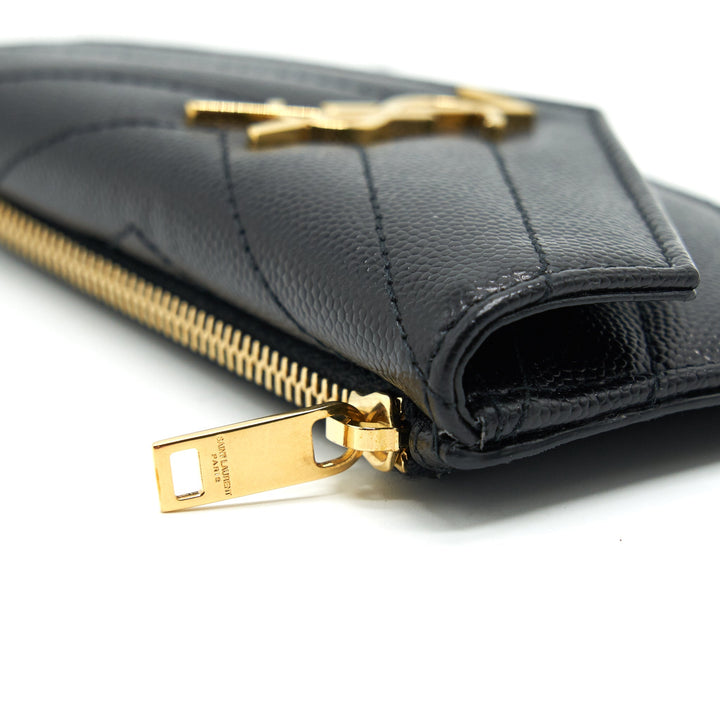 Saint Laurent / YSL Zipped Cardholder in Black