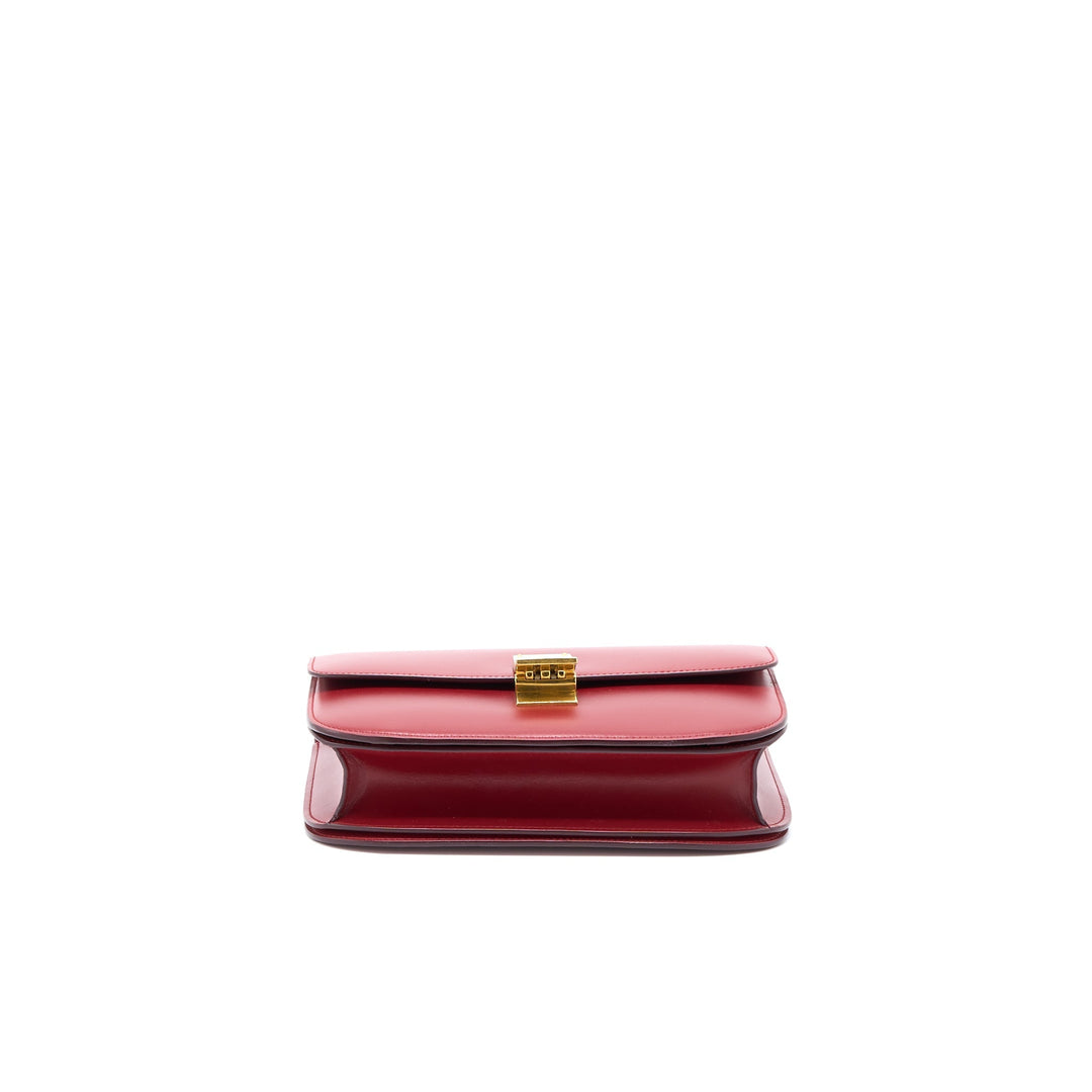 Celine Medium Classic Box Bag Calfskin Red