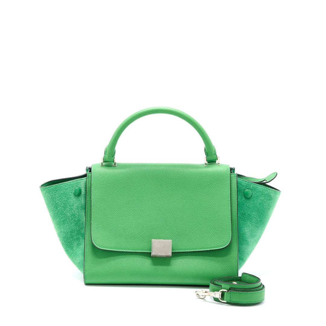 Top Quality Celine Small Trapeze Bag Calfskin/Suede Green