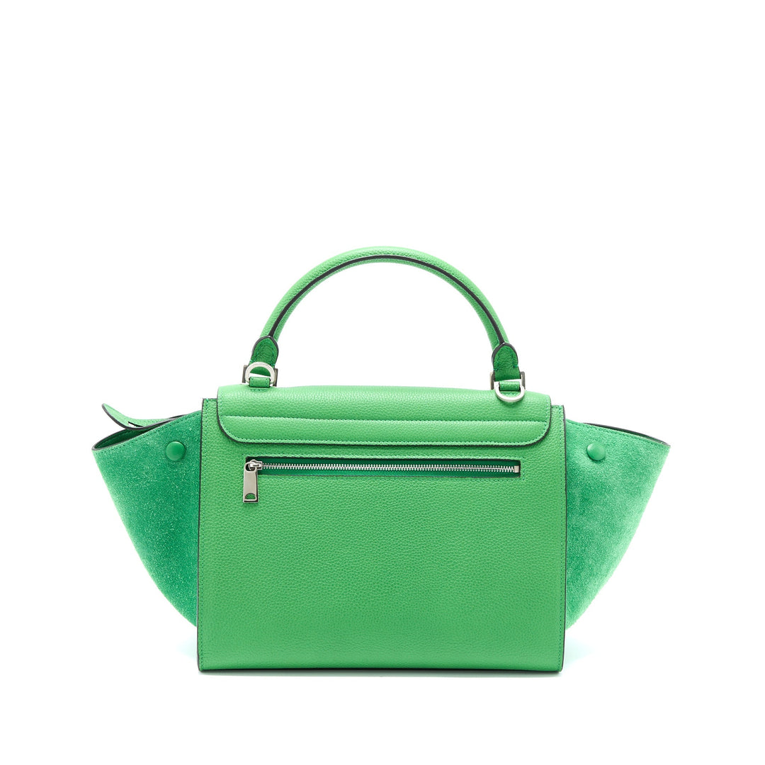 Top Quality Celine Small Trapeze Bag Calfskin/Suede Green