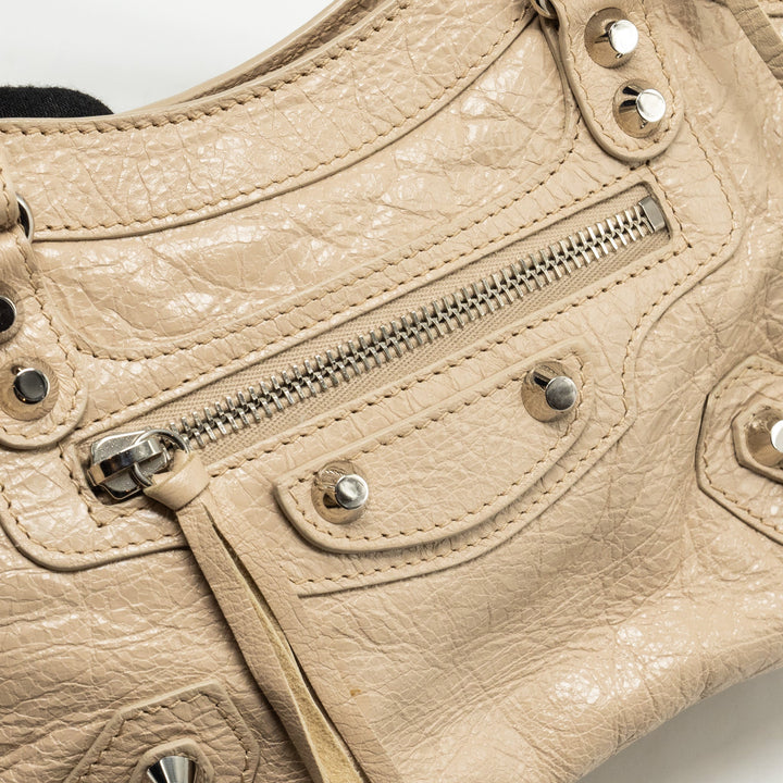 Top Quality Balenciaga Mini City Bag Calfskin Beige SHW