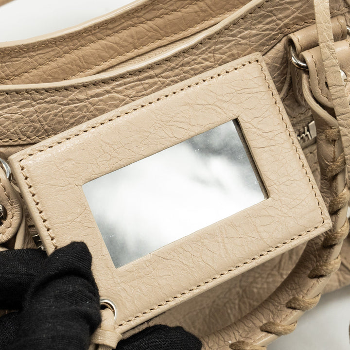 Top Quality Balenciaga Mini City Bag Calfskin Beige SHW
