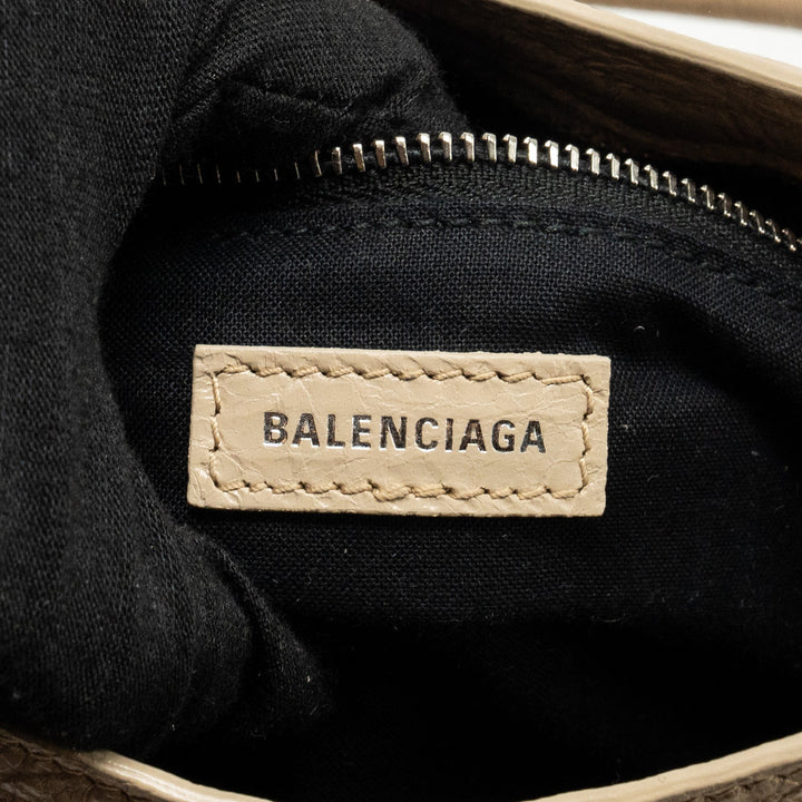 Top Quality Balenciaga Mini City Bag Calfskin Beige SHW