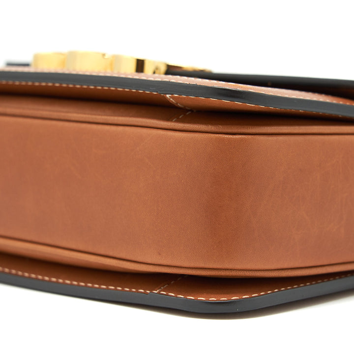 Top Quality Celine Teen Triomphe Bag In Triomphe Canvas And Calfskin Tan