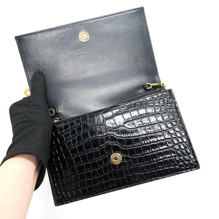 Saint Laurent /YSL Kate Small Chain Wallet with Tassel Black GHW