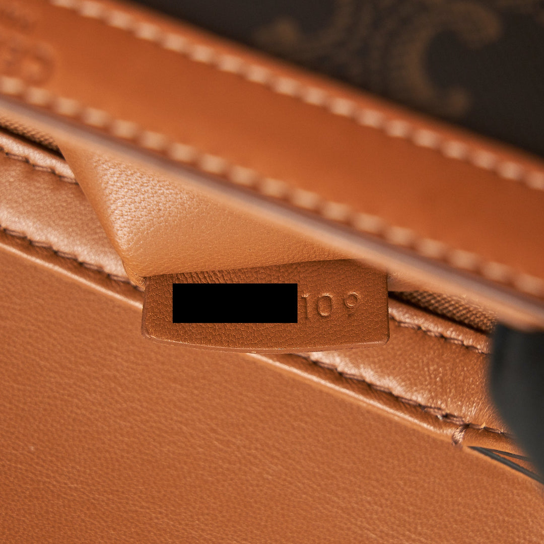 Top Quality Celine Teen Triomphe Bag In Triomphe Canvas And Calfskin Tan