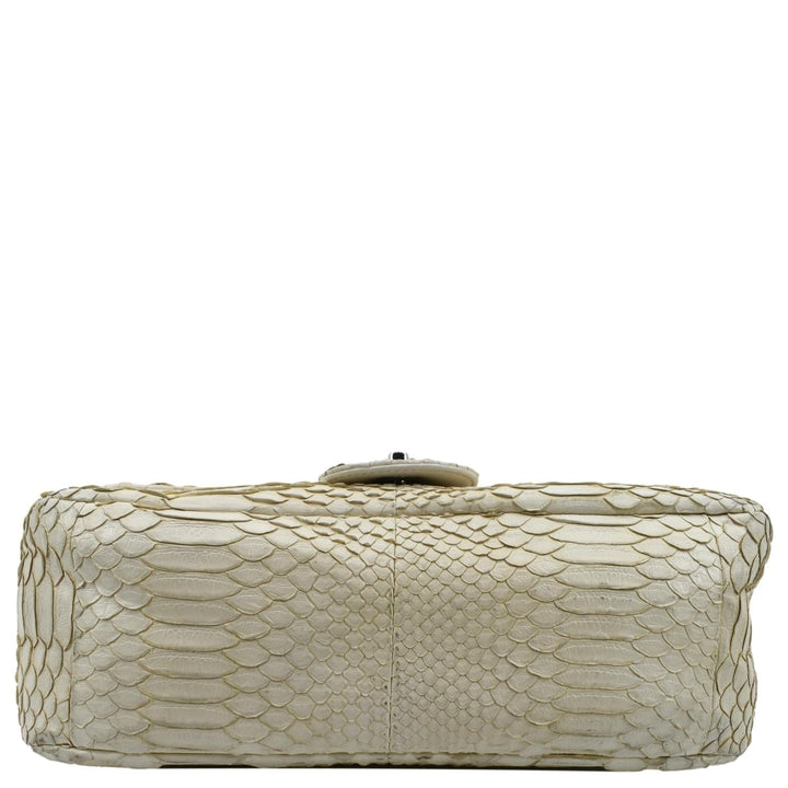 Top Quality Chanel Flap Python Leather Crossbody Bag Ivory