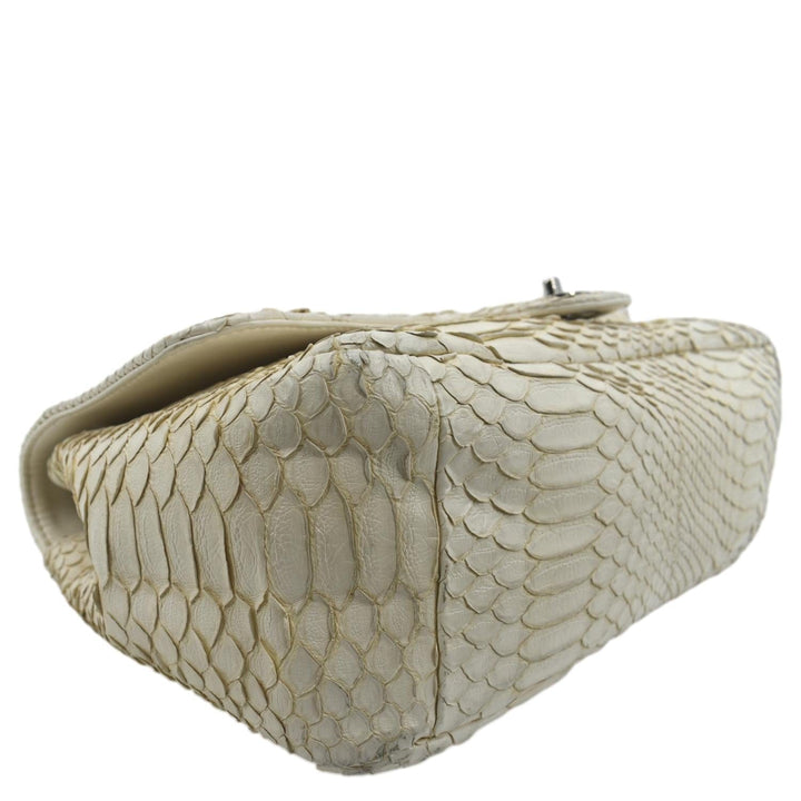 Top Quality Chanel Flap Python Leather Crossbody Bag Ivory