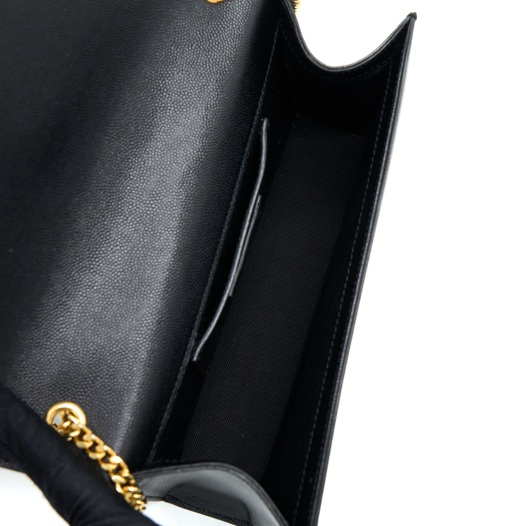 Saint Laurent/ YSL Medium Kate Bag Grained Calfskin Black GHW