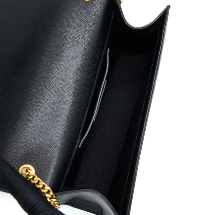 Saint Laurent/ YSL Medium Kate Bag Grained Calfskin Black GHW