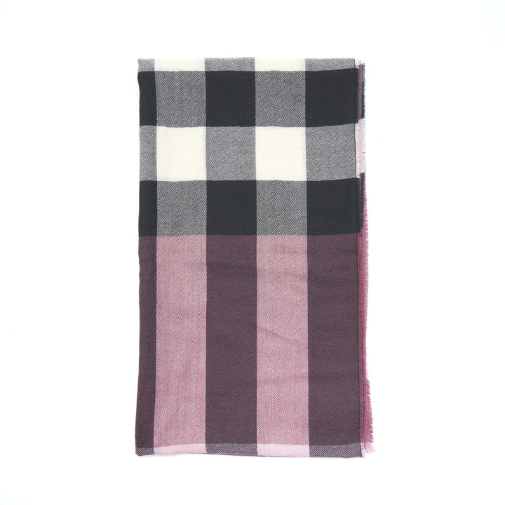 Burberry Luxury Fine Check Cashmere Scarf 50 x 180cm