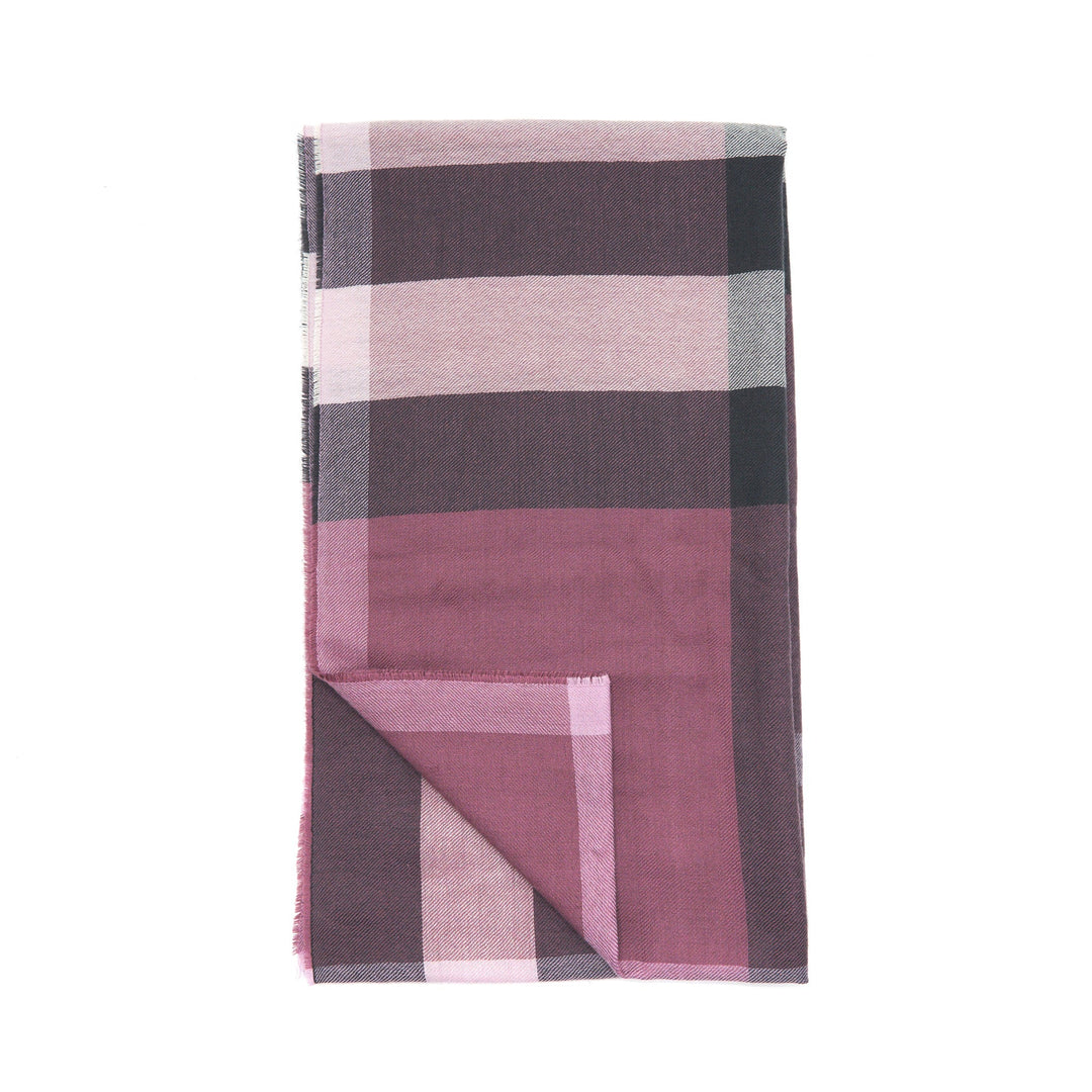Burberry Luxury Fine Check Cashmere Scarf 50 x 180cm
