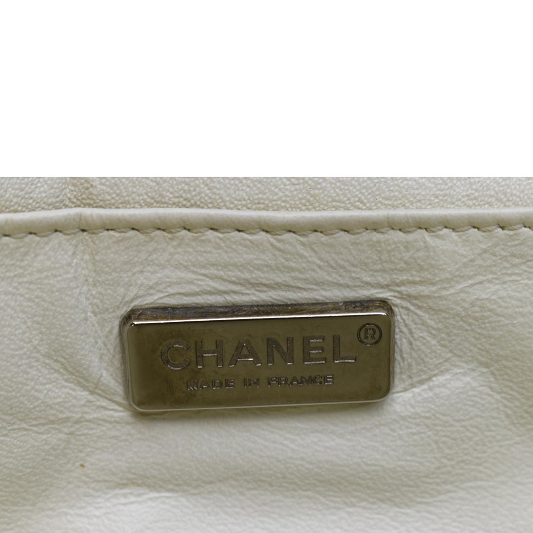 Top Quality Chanel Flap Python Leather Crossbody Bag Ivory