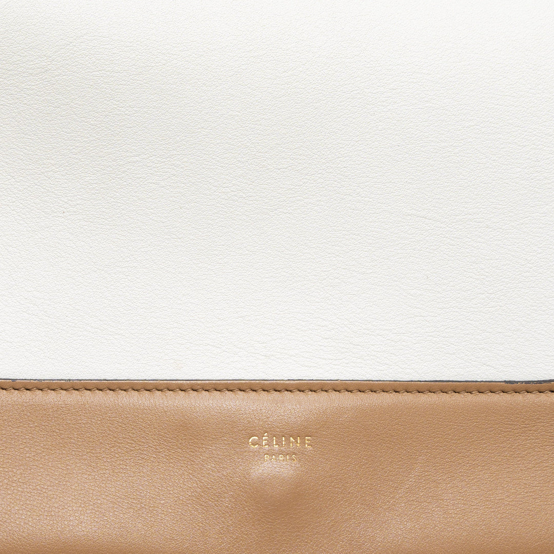 Celine Frame Bag Calfskin Cream/Brown Brushed