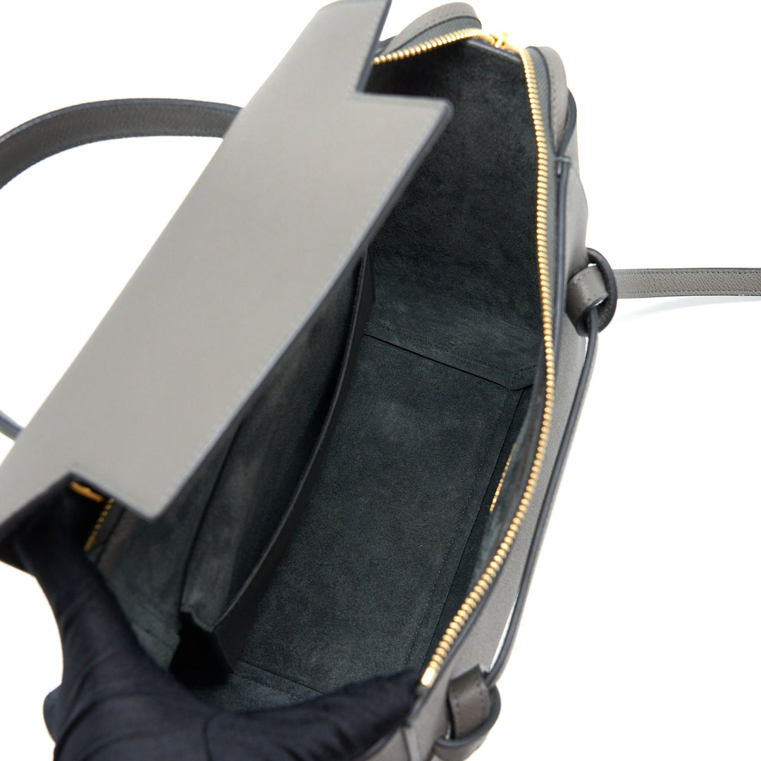 Celine Micro Belt Bag Grained Calfskin Grey