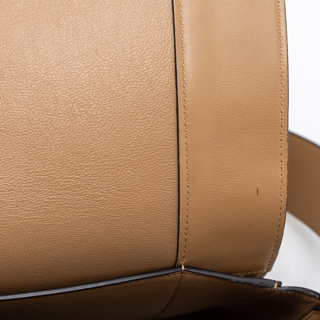 Celine Frame Bag Calfskin Cream/Brown Brushed