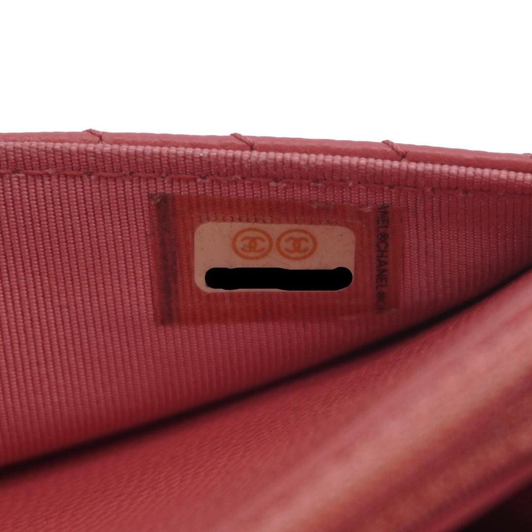Top Quality Chanel CC WOC Chevron Leather Wallet On Chain Crossbody Bag Pink