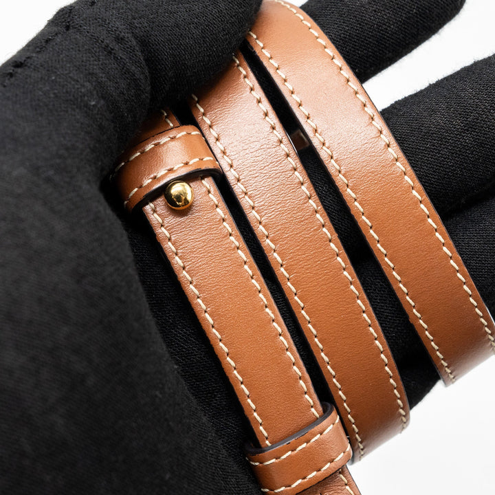 Celine Mini Claude Triomphe Canvas/ Calfskin Tan