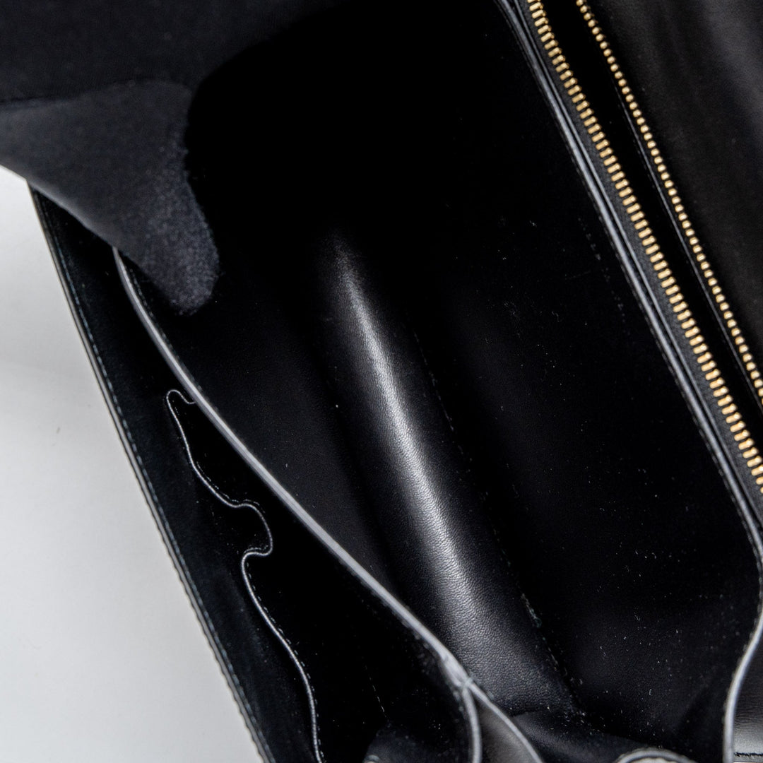 Celine Medium Classic Box Calfskin Black Brushed