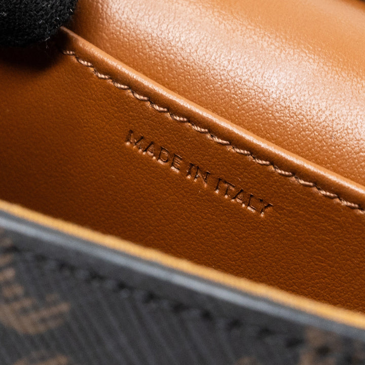 Celine Mini Claude Triomphe Canvas/ Calfskin Tan