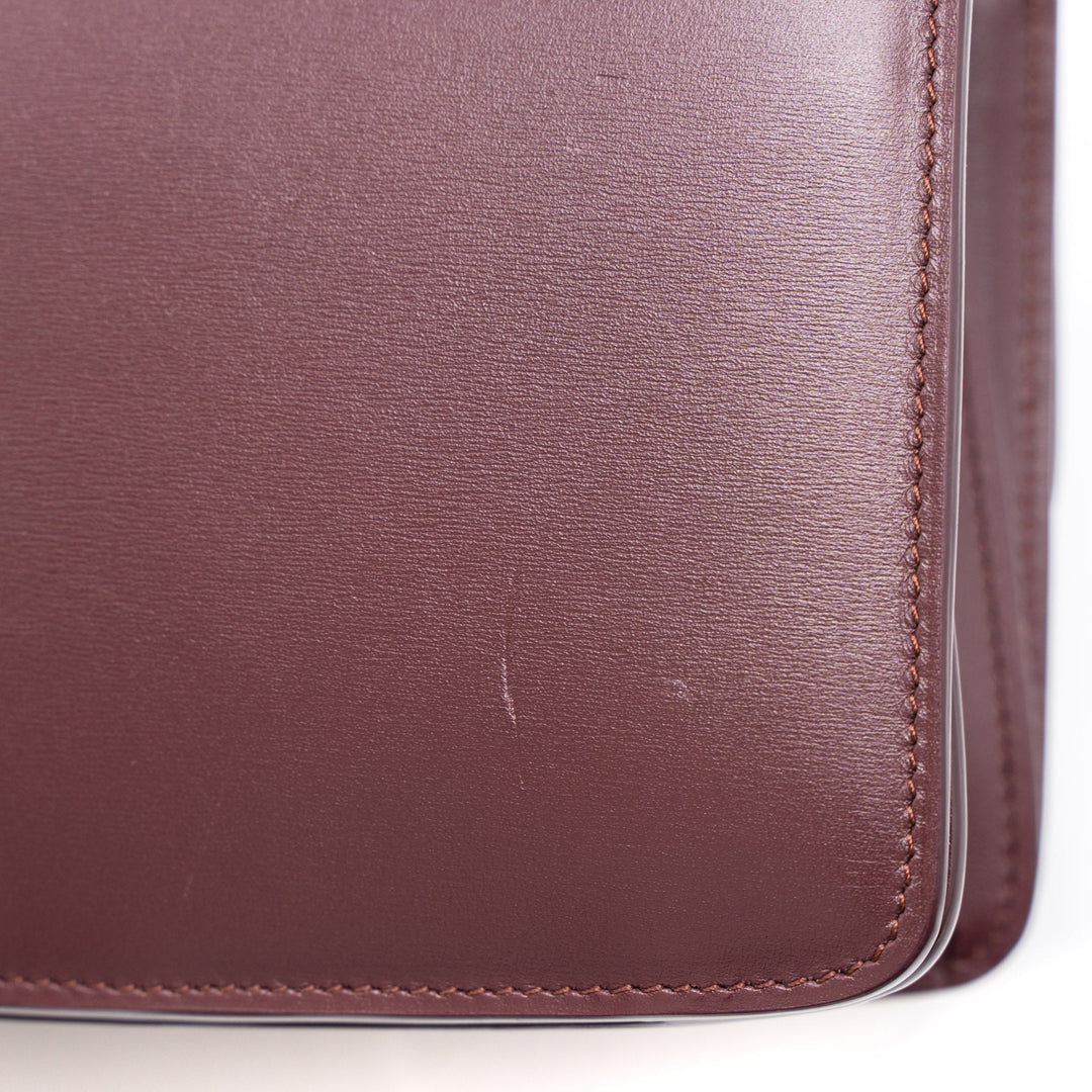 Celine Mini Box Calfskin Burgundy Brushed