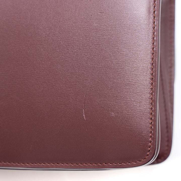 Celine Mini Box Calfskin Burgundy Brushed