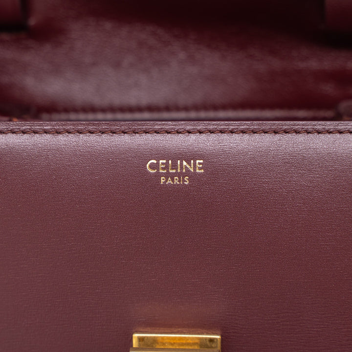 Celine Mini Box Calfskin Burgundy Brushed