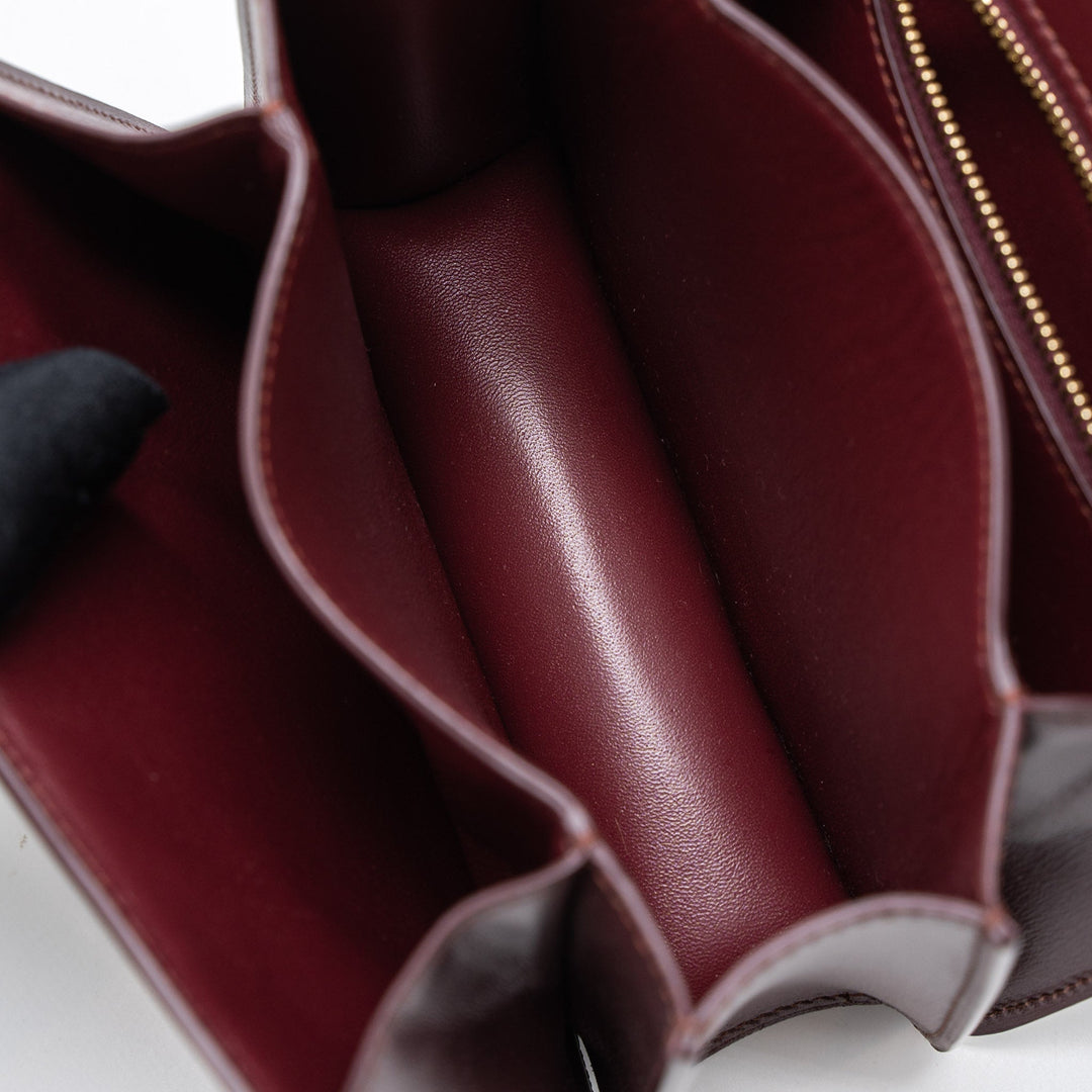 Celine Mini Box Calfskin Burgundy Brushed