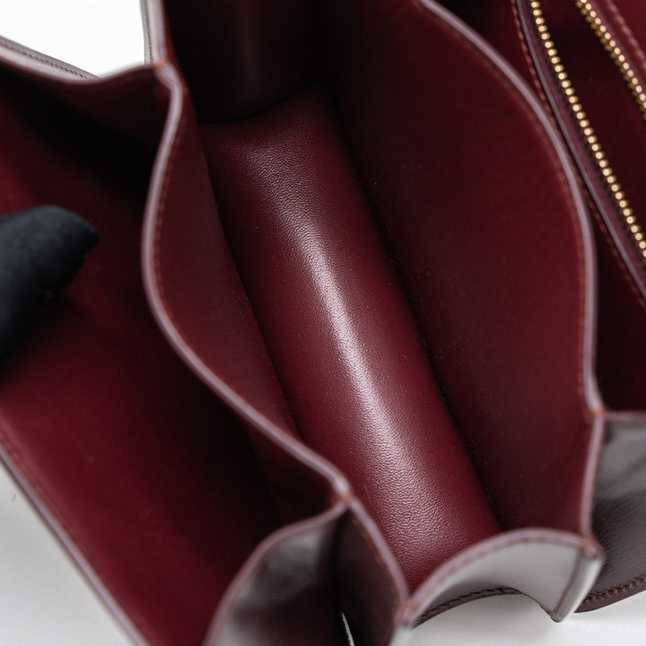 Celine Mini Box Calfskin Burgundy Brushed