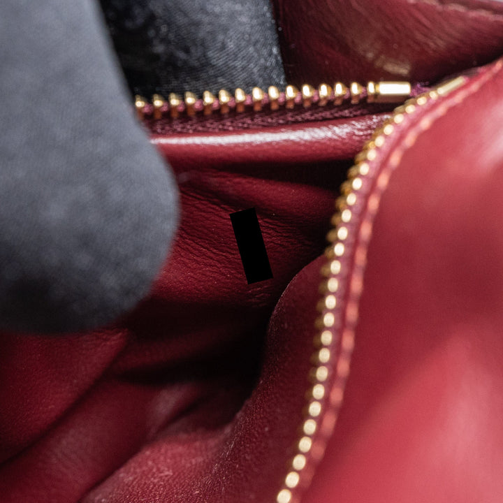 Celine Mini Box Calfskin Burgundy Brushed