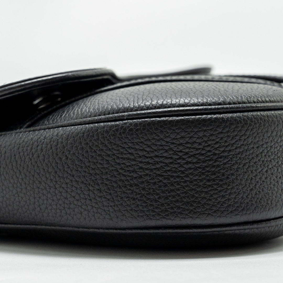 Top quality Dior Homme Charms Saddle Bag Calfskin Black