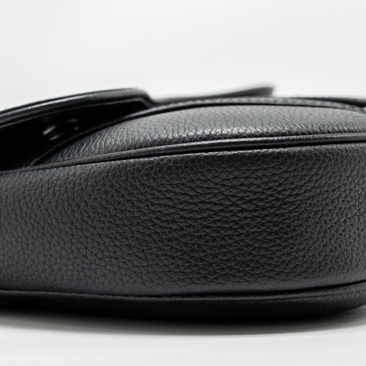 Top quality Dior Homme Charms Saddle Bag Calfskin Black