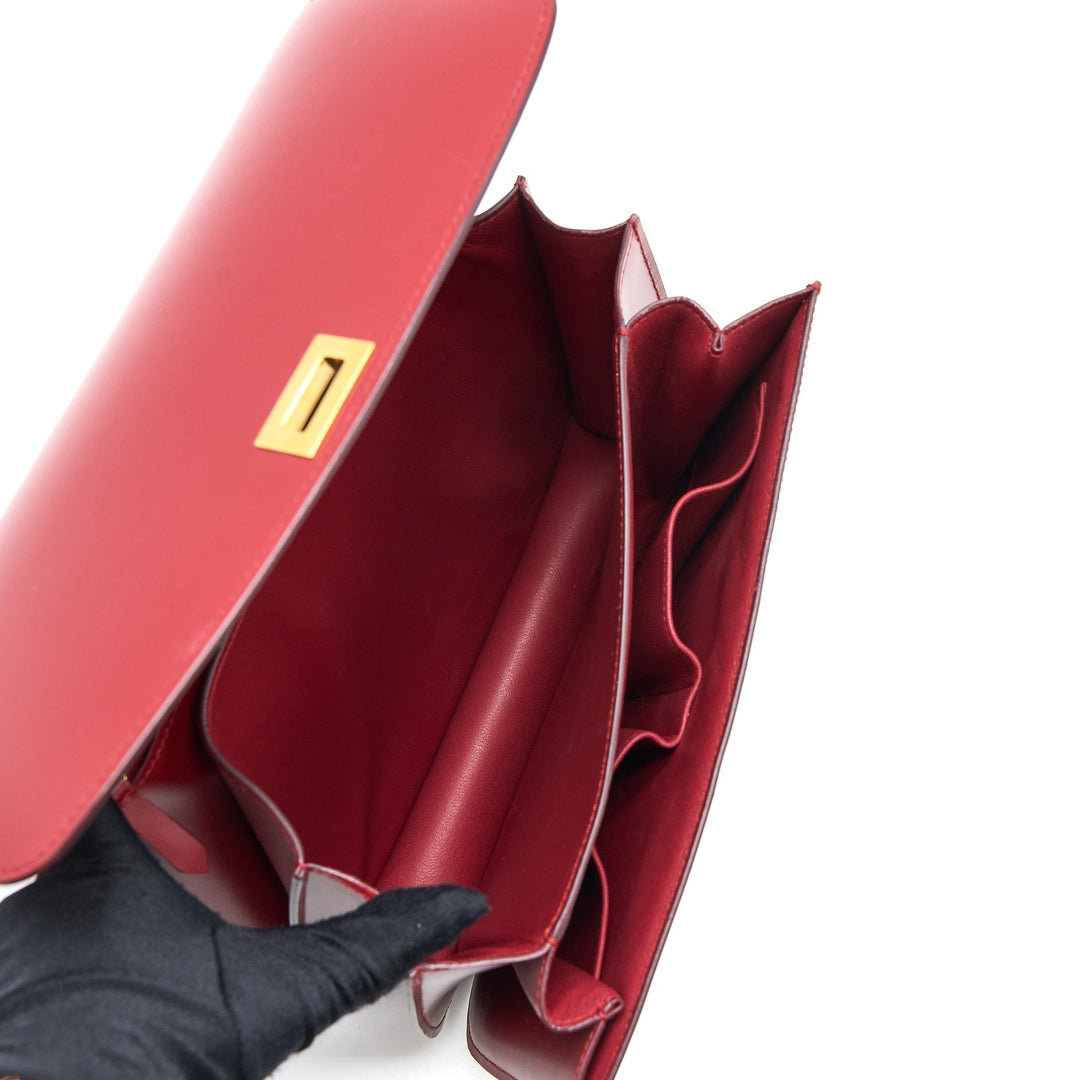 Celine Medium Classic Box Bag Calfskin Red