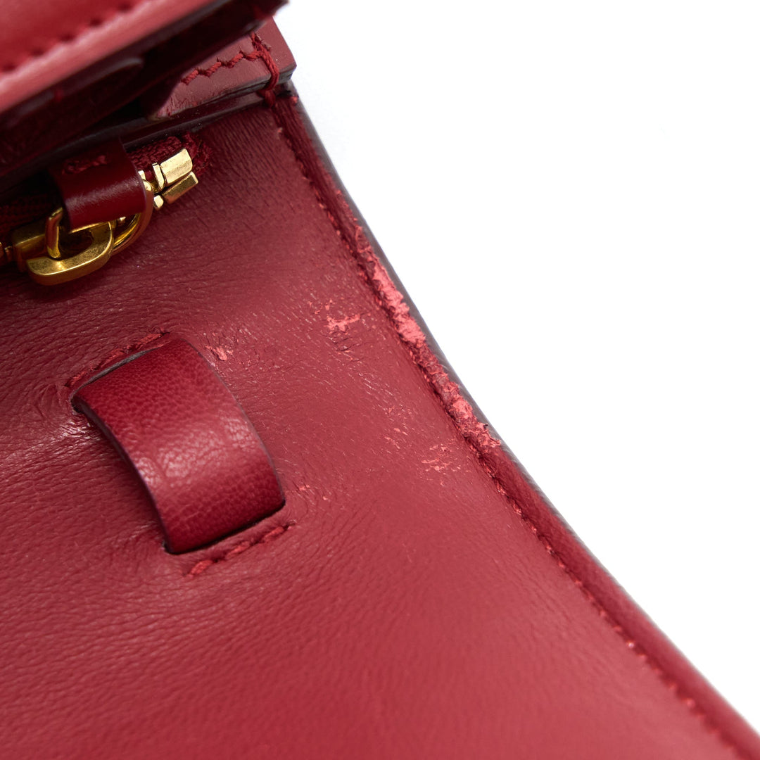 Celine Medium Classic Box Bag Calfskin Red