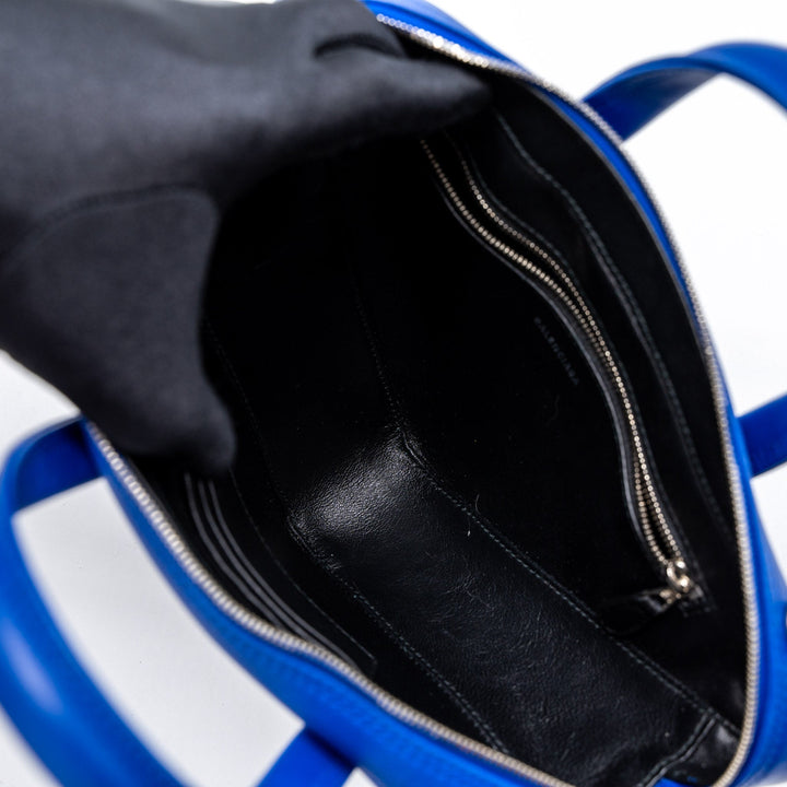 Top Quality Balenciaga Triangle Duffle Bag Calfskin Blue SHW