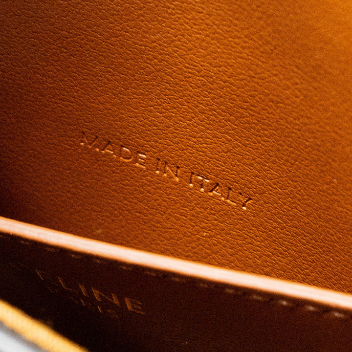Celine Clutch on Strap Tabou in Triomphe canvas / calfskin tan