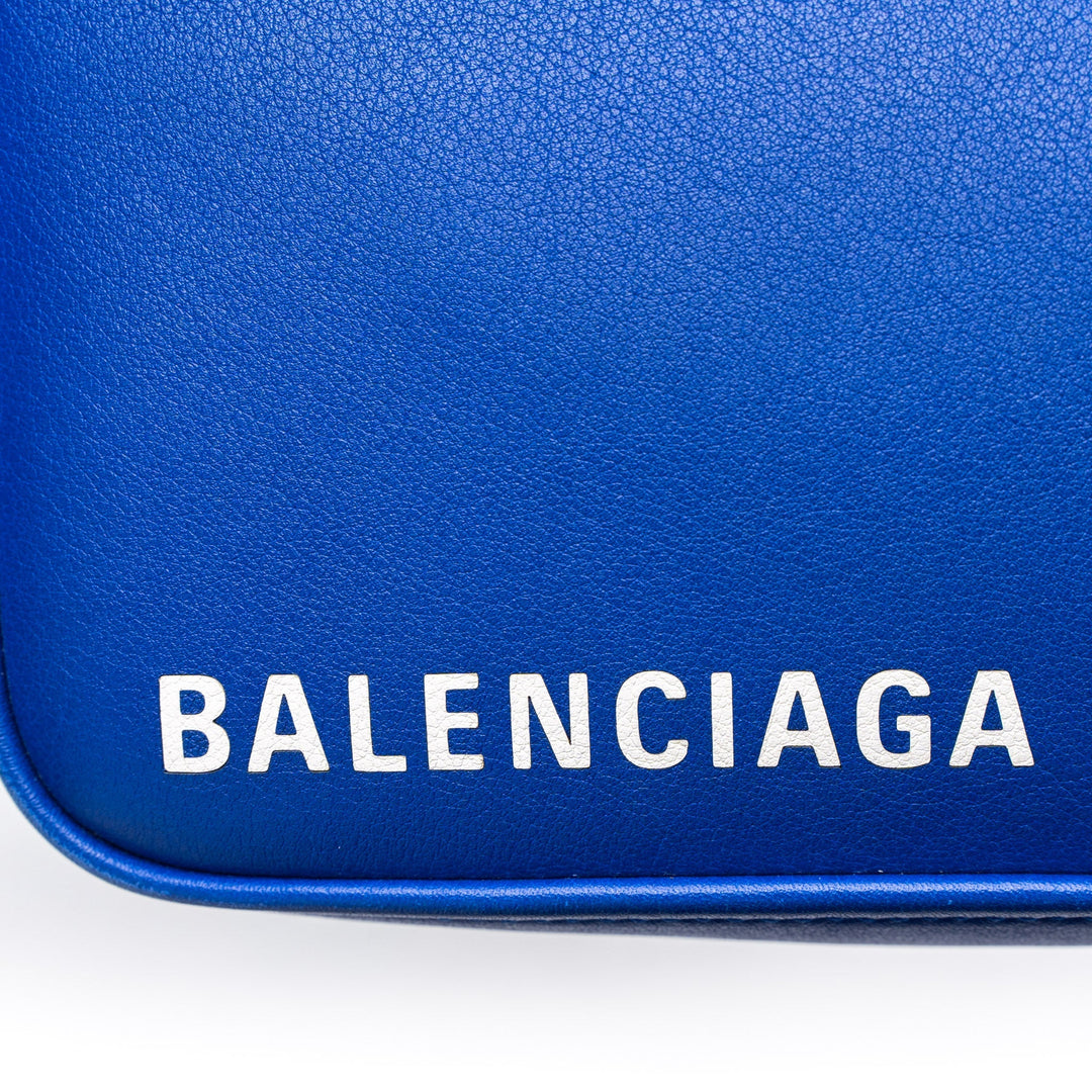 Top Quality Balenciaga Triangle Duffle Bag Calfskin Blue SHW