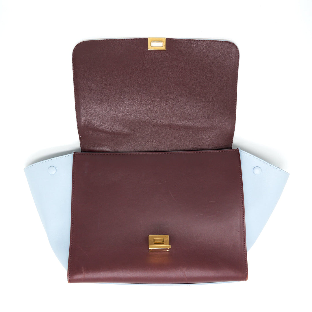 Top Quality Celine Trapeze Bag Burgundy / Light Blue