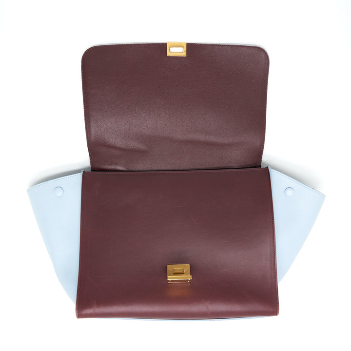Top Quality Celine Trapeze Bag Burgundy / Light Blue