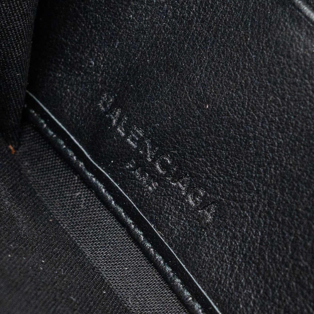 Top Quality Balenciaga Logo Long Zip Wallet Calfskin Black SHW