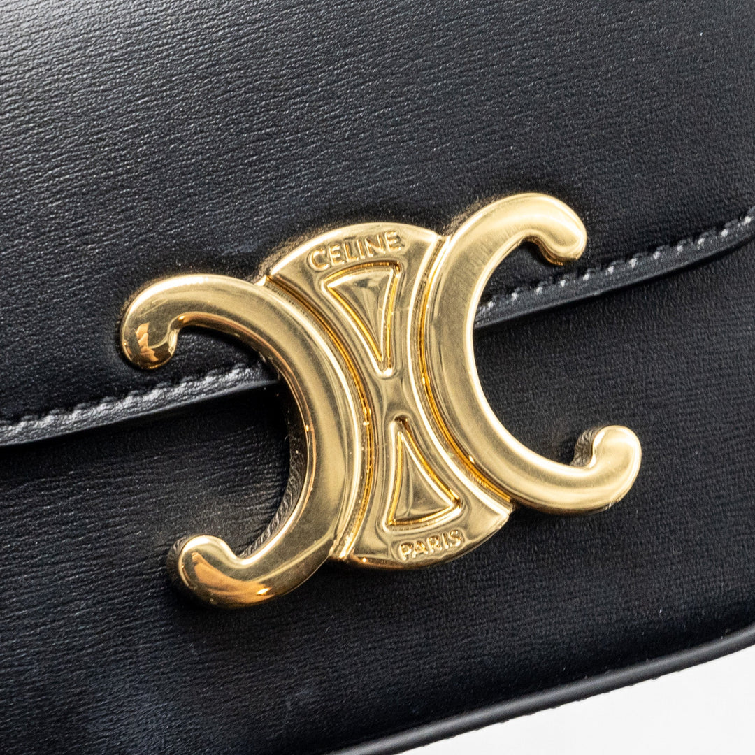 Celine Mini Triomphe Shiny Calfskin Black